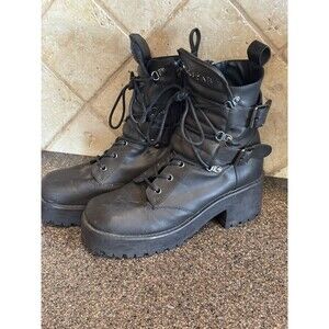 Killstar Juno Boots Black Women's Sz 10 Combat Boots Gothic Emo Boots